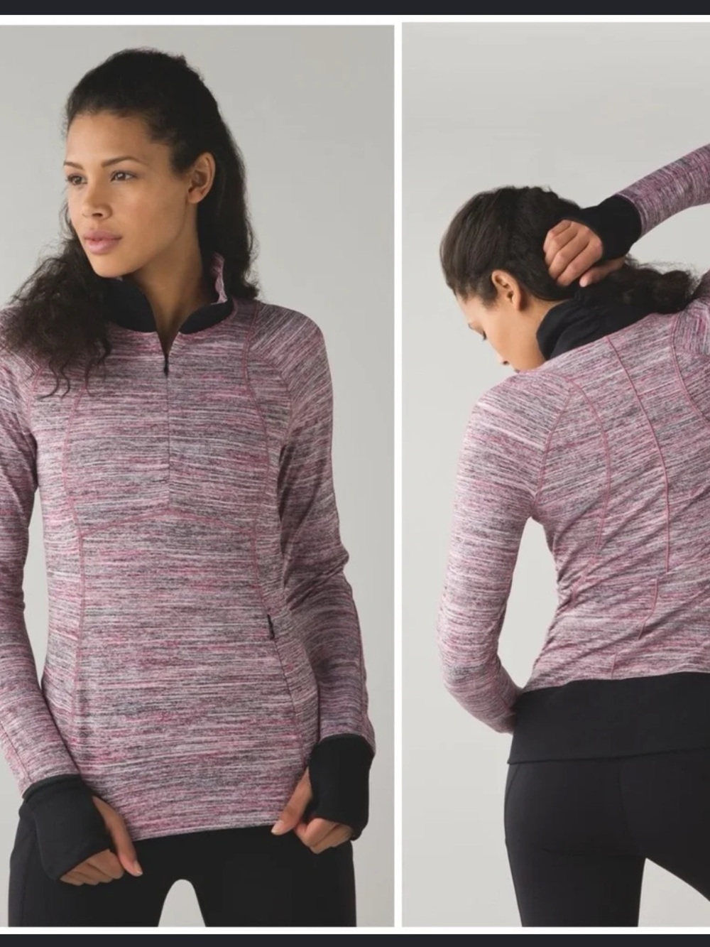 Lululemon Runderful half zip pink space dye jacket Size 6